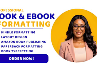 do ebook formatting and paperback editing for children novel, workbook design