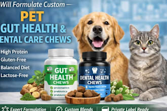 formulate custom pet gut health and dental care chews