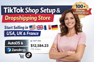 setup USA UK germany france tik tok tiktok shop dropshipping shop via autods