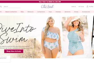 design seo optimized plus size shopify clothing store women fashion website