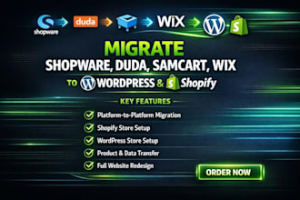 migrate shopware duda samcart wix to wordpress shopify migration website store