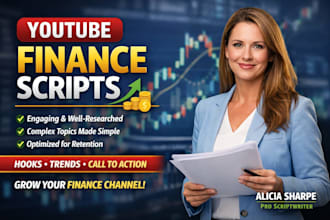 youtube scriptwriting, video script, finance scriptwriting, social media script