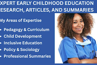 write articles in early childhood education research and summaries