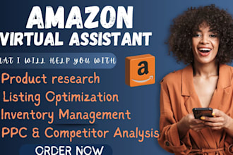 be your amazon VA for product listing, research, store growth