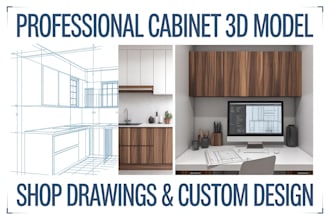 design 3d model cabinet, kitchen cabinet and custom cabinet drawings