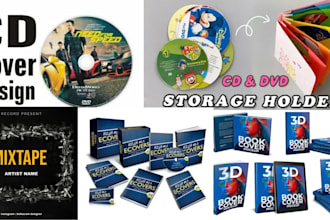 design eye catching cd, dvd, mixtape and book covers with 3d mockups