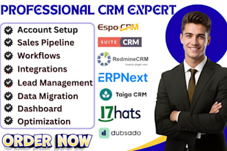 setup suitecrm redmine taiga 17hats erpnext dubsado espocrm automation workflows