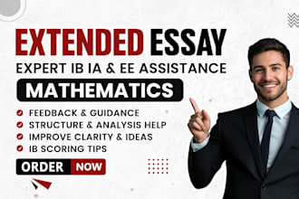 edit and do ib extended essay, ib ia, hl, sl, ias