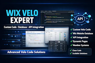 develop wix velo code, custom wix website, database api integration