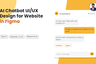 design ai chatbot UI UX for website