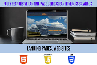 develop a high performance landing page using HTML, CSS and javascript