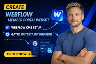 create webflow member portal website webflow cms setup gated outseta integration