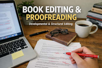 proofreading, editing, formatting and developmental editing for fiction novel