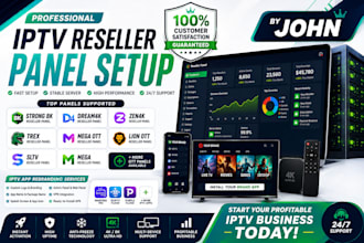 setup reseller panel, dream 4k, strong8k, mega ott, trex, app rebrand, xciptv