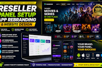 setup reseller panel for lion ott, dream 4k, strong8k, mega ott, trex,b1g,panel