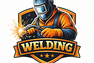 design high quality welding mascot logo with t shirt design