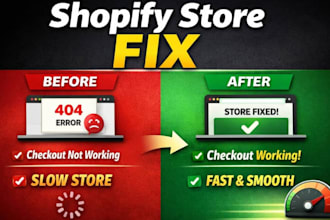 fix shopify store issues, bugs and errors fast