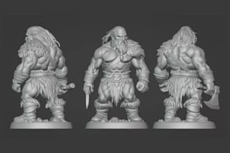 sculpt 3d character model, fantasy, boss monster, tabletop game miniature stl