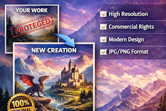 recreate your artwork into a copyright free image
