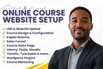 design course website, online course upload, kajabi website teachable wix studio