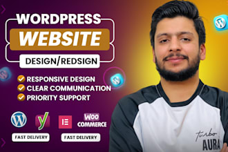 develop wordpress website design or redesign and complete website development