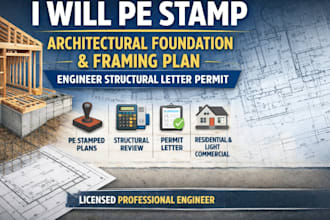 stamp architectural foundation framing plan engineer structural letter permit