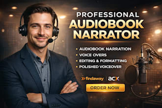 be your audiobook narrator for fiction with american voice over for acx