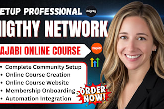 setup mighty network kajabi course membership website online course community