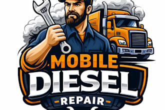 design high quality diesel shop mascot logo with t shirt design