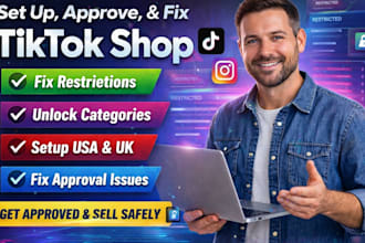 set up tiktok shop approve shop and fix tiktok shop restriction unlock category