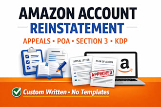 write professional amazon suspension appeal and account reinstatement poa