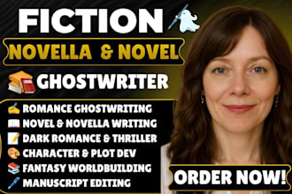 be your fiction ghostwriter for romance, dark romance, fantasy or thriller novel