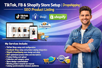 setup optimize tiktok shop tiktok dropshipping facebook shop shopfiy marketing