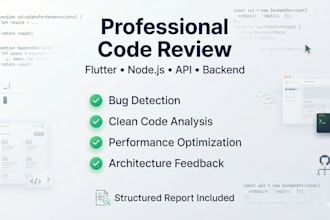 review your flutter, nodejs, or API code and improve quality