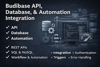 api database and automation integration in budibase