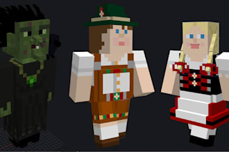 create custom minecraft 3d blockbench model and animation for mods and server