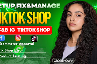 setup tiktok shop, facebook shop, instagram shop, fix tiktok shop, fb and ig ads