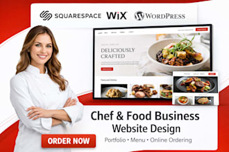 design squarespace chef portfolio food business culinary website online ordering