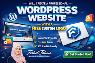 design a wordpress website with free logo