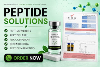 make peptide website peptide label fda compliant research  coa peptide marketing