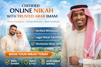 conduct online nikah as certified imam with witnesses and nikah certificate