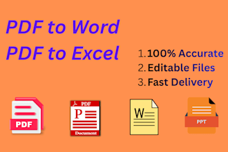 convert PDF to editable word or excel