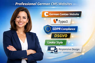develop a german contao website, typo3 site, dsgvo, gdpr compliant