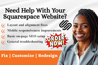 design squarespace website, squarespace redesign, seo and online store