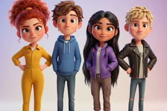 create ai 3d pixar style cartoon character, avatar, animation, logo, in 24 hours
