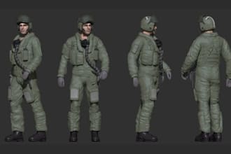sculpt 3d action figure, character modeling, 3d toy figure, 3d statue, tabletop