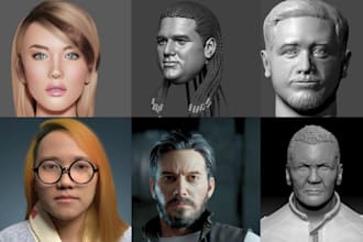 sculpt 3d bust model 3d head 3d hair 3d portrait 3d face likeness for printing