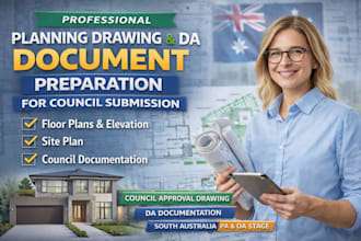 prepare south australian council drawings for pa and da report checking