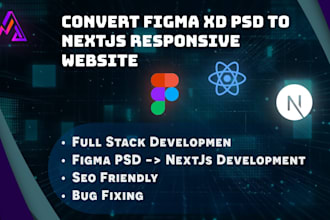 convert figma xd PSD to nextjs responsive website