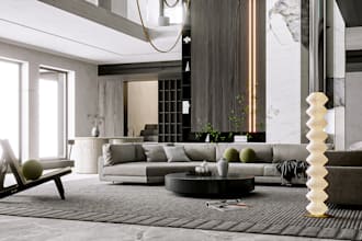 create realistic 3d house interior, exterior, villa, bedroom, kitchen, 8k render